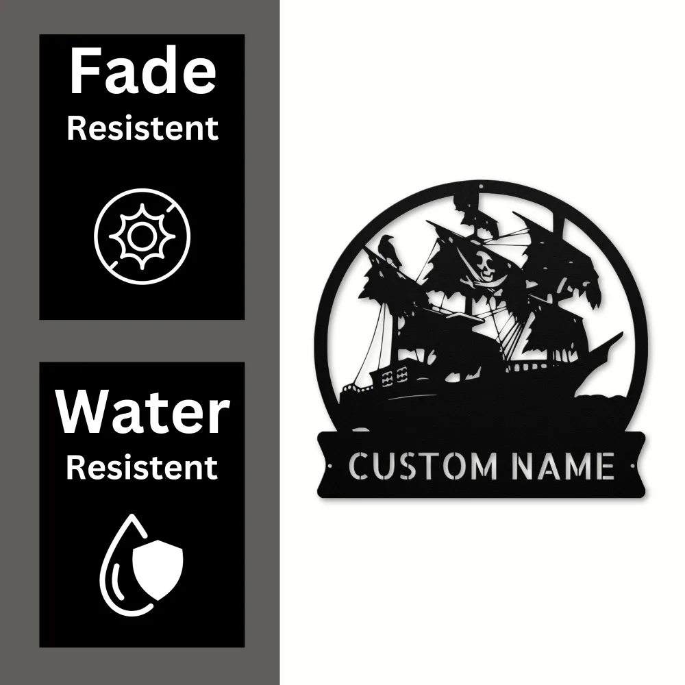 Personalized Pirate Ship Metal Sign